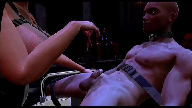 Prostate massage and huge tit tease in VR game playthrough