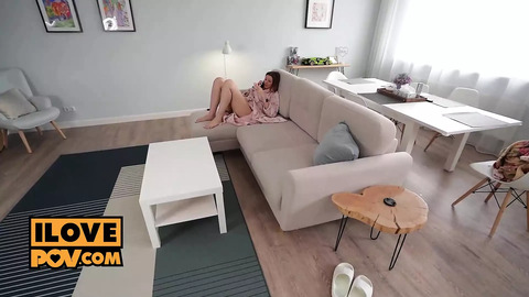 Waiflike minx Julie Jess gets fingering👉 & cocking courtesy wild self-perpetuation solo