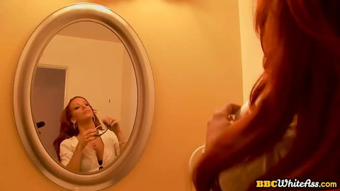 Redhead girl gets face-fucked and ass🍑-fucked hard by massive black cock🍆