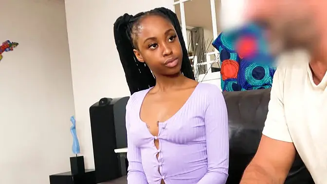 Fine Ebony Thot Defiantly Impaled By Huge White Rod Producer In An Audition