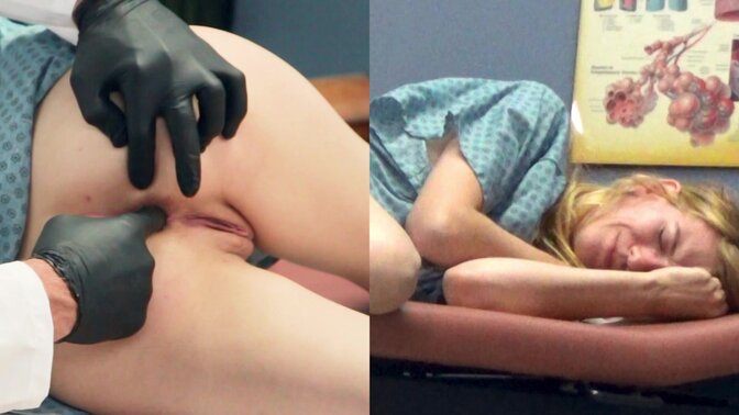 Skinny skank takes a brutal anal stretching from the cold-hearted doctor 