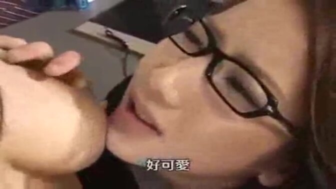 Japanese teacher welcomes new student with a horny kiss.