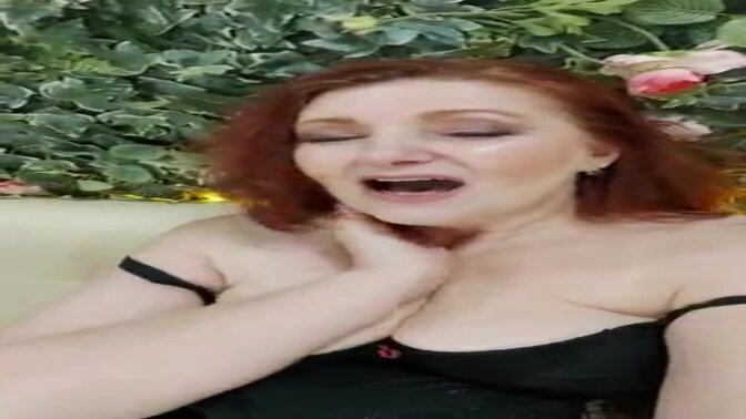 Redhead wife gets naked on webcam and wanks herself