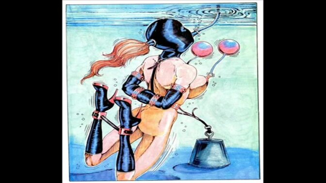 Hotty animated babes tied up in a kinky BDSM orgy