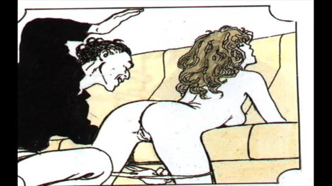 Amazonian mistress with huge breasts plays with small Animated Toons