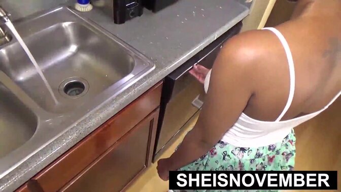 Gigantic bubble butt porn star gets fucked doggy style after mopping the