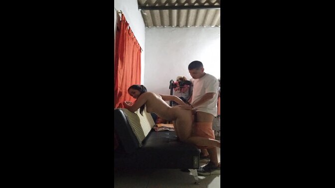 Stepbrother bangs milf stepsister in the kitchen