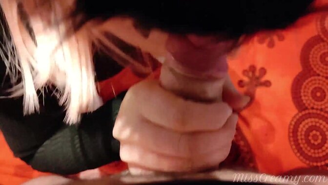 French Teen GF Sucks Big Cock - MissCreamy Amateur Homemade Blowjob