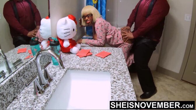 Petite black stepdaughter gets pounded doggystyle by her stepdad