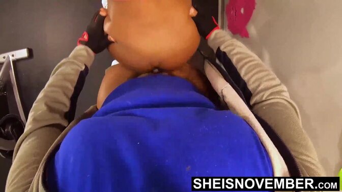 Young ebony trainer's BBC stuffed in a clenching butt during rough doggystyle