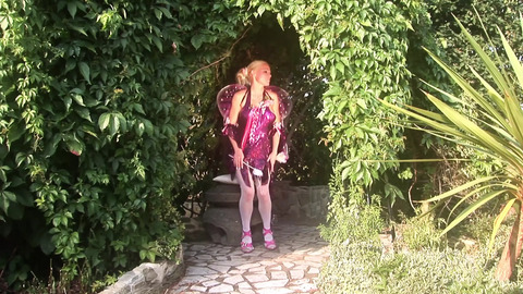 Whore Has A Brutal MMF Gangbang In Her Torn Fairy Costume
