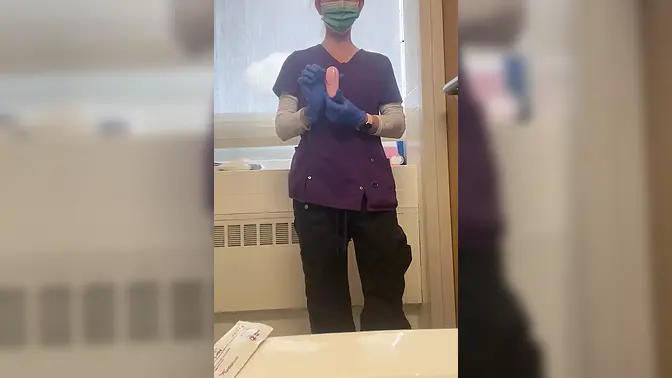 My little voyeur before starting my shift