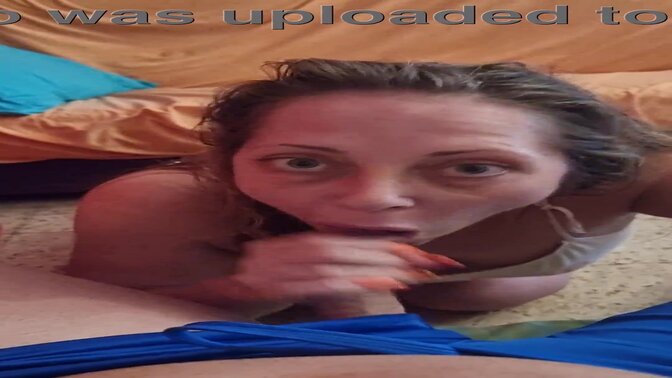 Amateur rubia masturbates with a big dick in her mouth