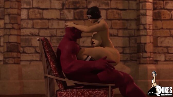 Super villainess gets her ass fucked hard by a hero