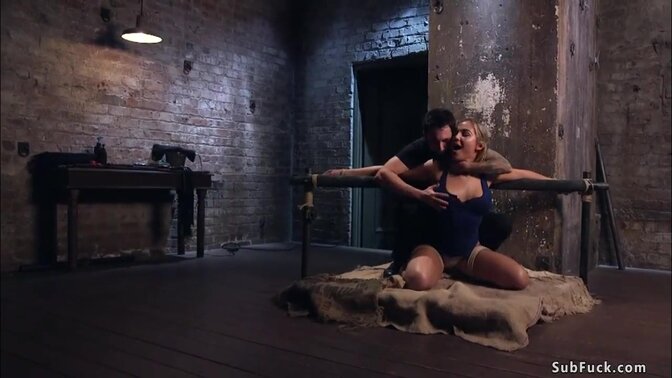 Big tits blonde girl next door Blair Williams turns herself to master Tommy and he spanks and rough fucks her in rope bondage in dungeon