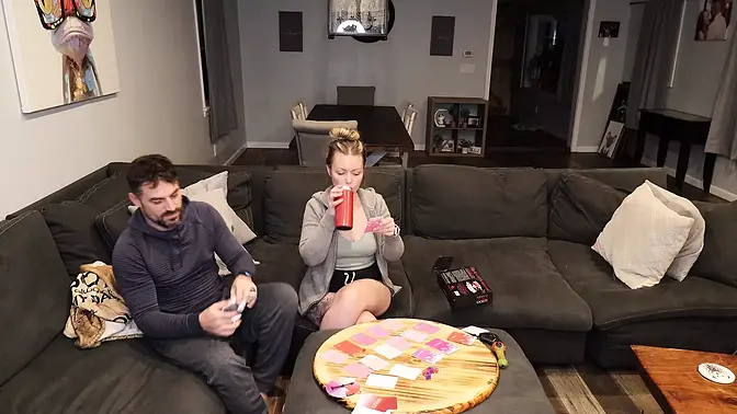 Amateur MILF plays sex game leading to hot reverse cowgirl