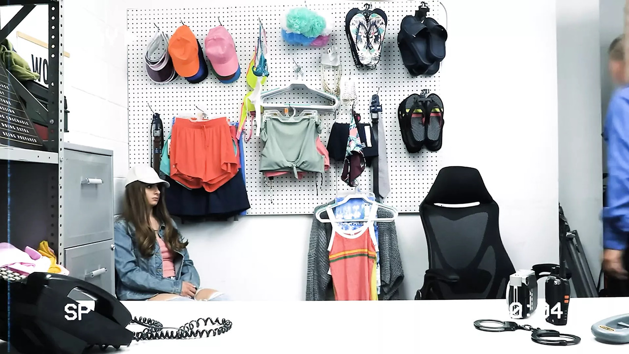 Willing Thief gets caught and stripped searched by an officer