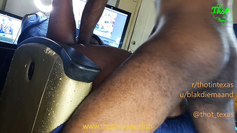 Texas thot gets face-fucked by black squirrels, craving creamy anal👌 creampie