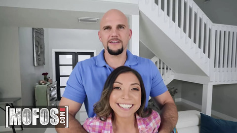  Busty Brunette Vivianna Uses Her Plump Tits to Tempt Muscled JMac - Mofos
