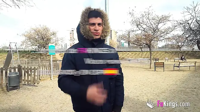 Girl with small boobs gets fucked in public while giving a handjob