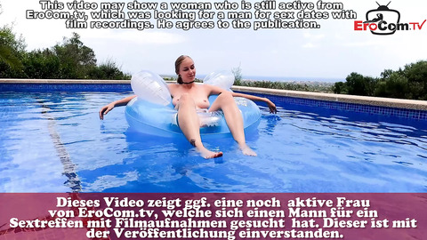 Teen German babes go wild in POV outdoor pool party getting drilled raw