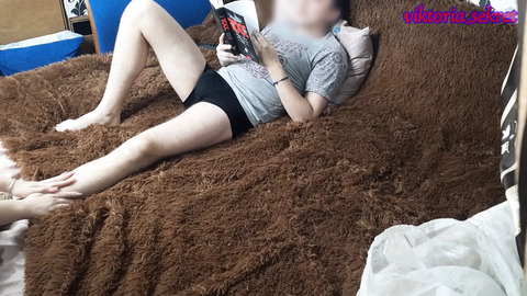 Blue-clad doll slobbers semen, her sultry sounds fueling filthy fantasies