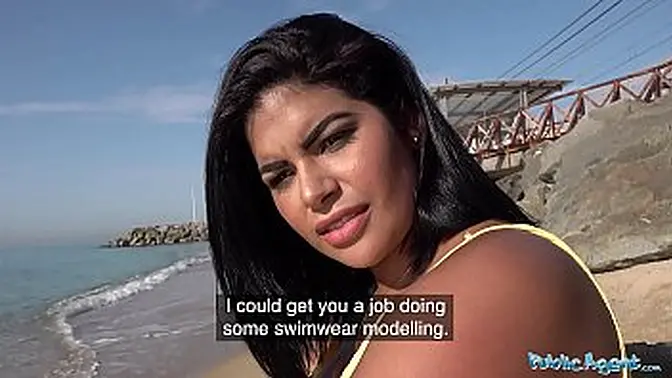 Latina beauty Sheila Ortega shows off huge tits in public