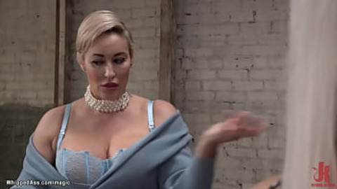 Blonde MILFs lesbian strap-on orgy: butts whipped, cocks sucked