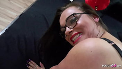 Curvy German mature slaps on massive, all-natural jugs, POV casting cock🍆-blasted brutality