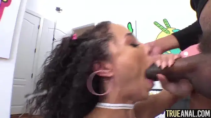 Petite wife gets her ass fucked hard by a huge black dick