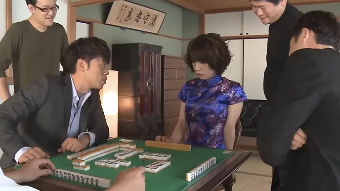 Japanese wife Yukina loses mahjong game and gets gangbanged