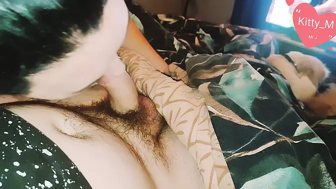 Girl loves giving sloppy blowjobs on her big boobs