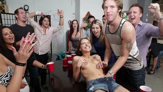 sexy blonde teen gets banged at college party