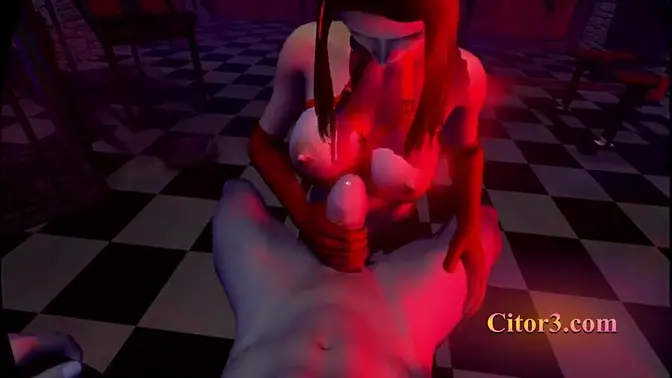 Redhead dominates in latex latex in VR femdom dungeon