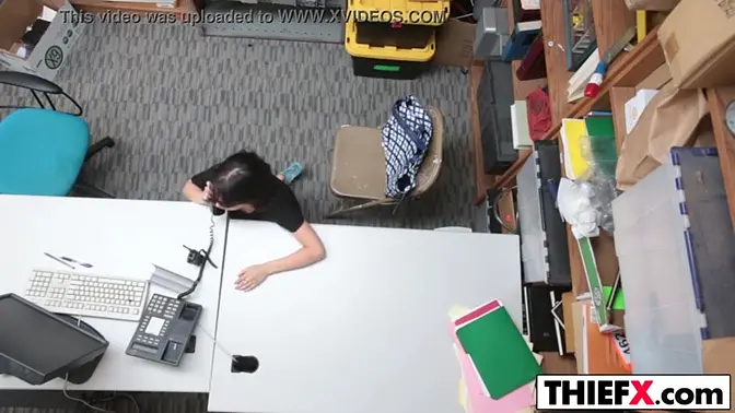 Punished Teen Thief Sucks Huge Cock and Takes It in Her Ass