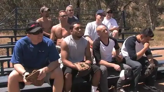 Uniform-clad teen baseball players distract opponents with sexy moves