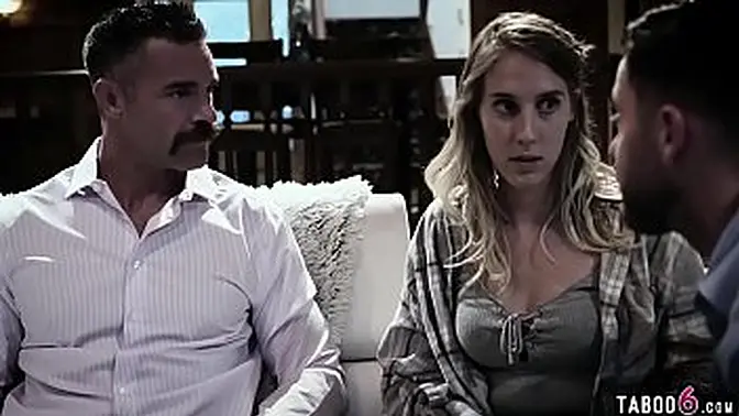 Insatiable girlfriend gets revenge with two big-dicked guys