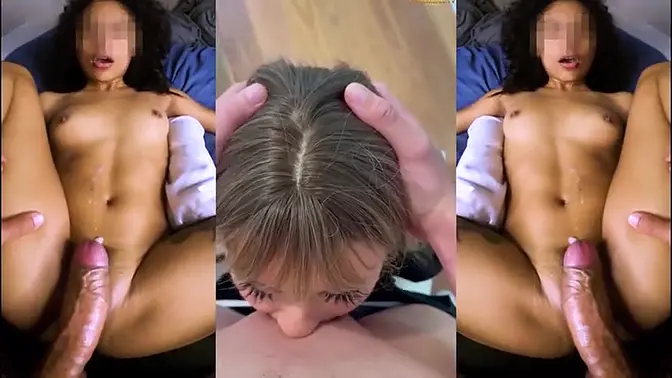 TikTok splitscreen PMV features a bangin' babe