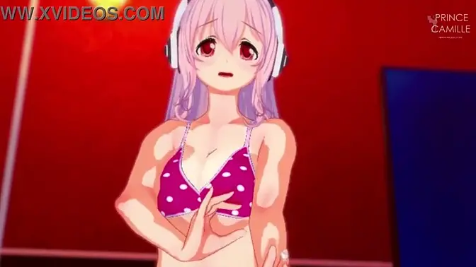 Super Sonico gets a horny massage