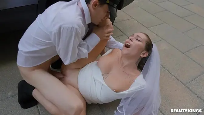 Sexy bride gets fucked by her chauffeur before the big event