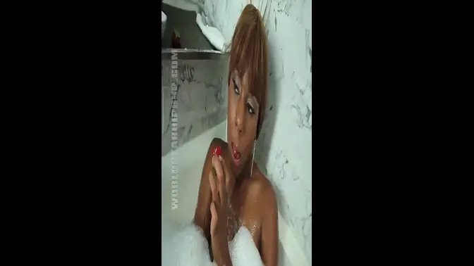 Steamy hot beauty spreads legs for whipped cream and honey