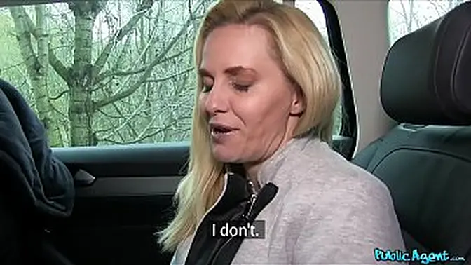 Public Agent MILF rides cock in car, big tits bouncing