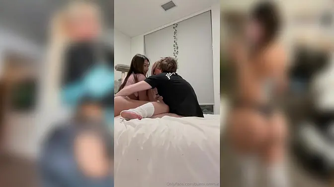 Teen slut gets double penetrated in a hot threesome