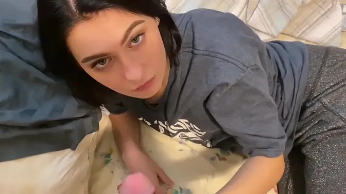 Caught Her LOL - Young girl gets caught sucking her stepdad's cock