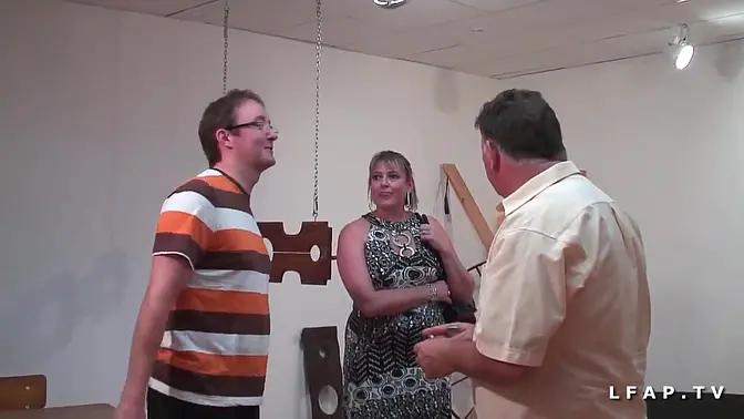 Busty French BBW gets double penetrated in her porn casting