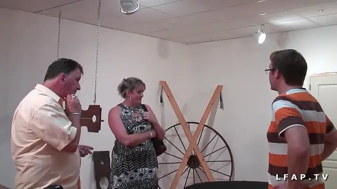 Busty French BBW takes double penetrated in her porn casting