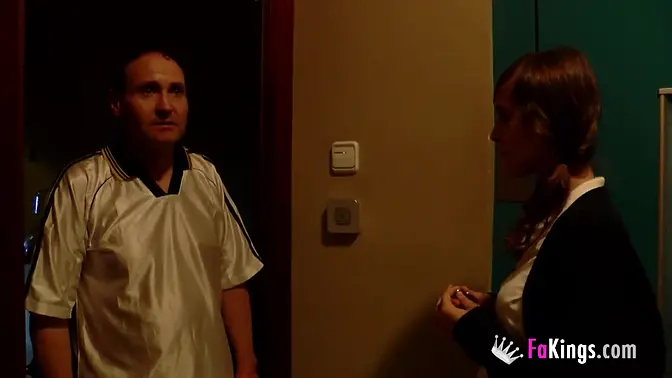 Shy 18yo colegiala fakes it with 50yo neighbor