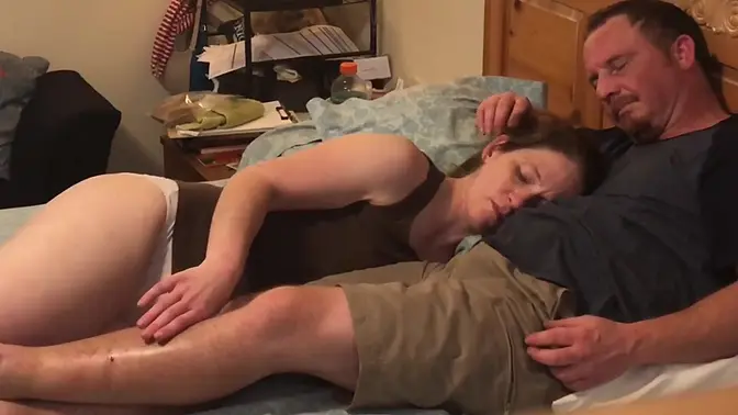 Cheating wife moans loudly while taking it in missionary