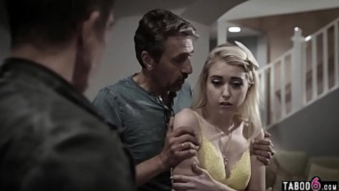 Young blonde stepdaughter's tight pussy🌮️ ravaged by stepdad's BBC in steamy DP scene