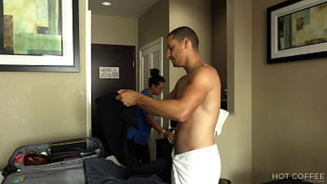 Fresh sheets &mdash;  dirty fantasies: Latina hooks up &mdash;  gets pounded raw &mdash;  and paints chest with glee